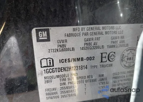 2017 Chevrolet Colorado Z71 from USA, damaged, VIN 1GCGTDEN2H1231814